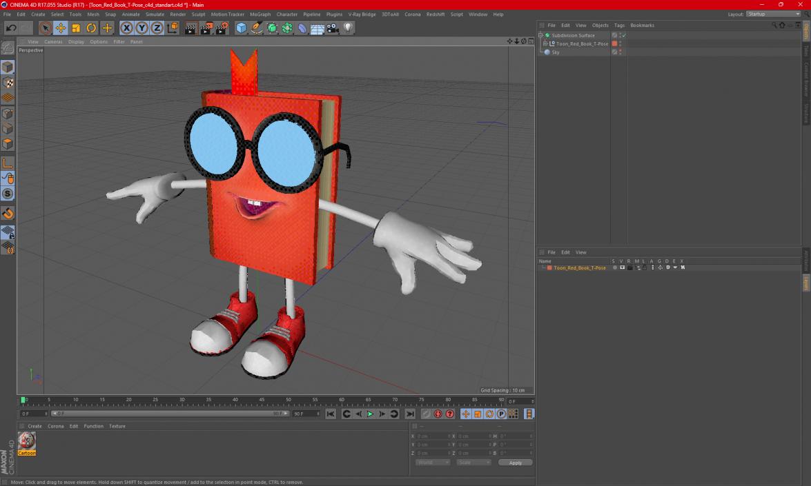 3D model Toon Red Book T-Pose