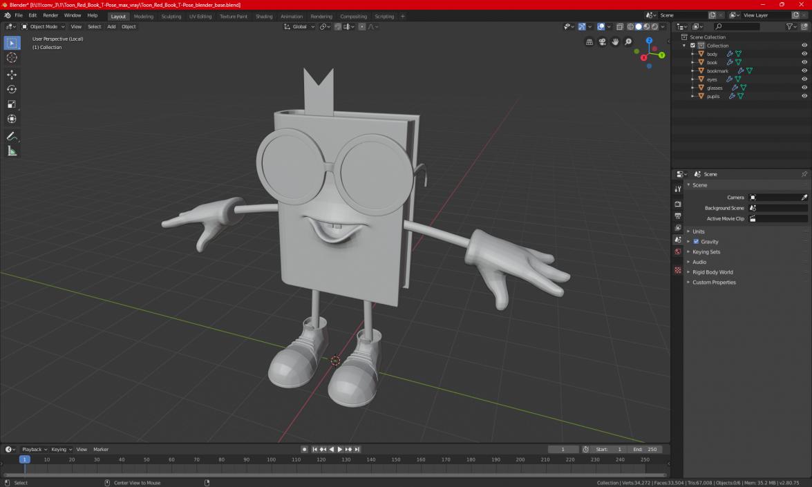 3D model Toon Red Book T-Pose