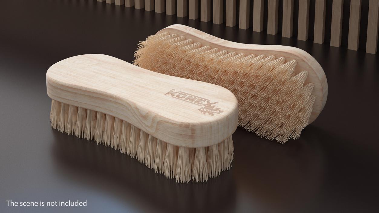 3D Konex Nylon Fiber Cleaning Brush Light Wood model