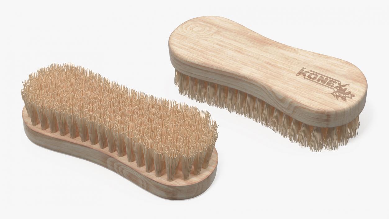 3D Konex Nylon Fiber Cleaning Brush Light Wood model