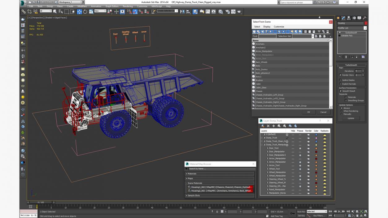 3D model Off Highway Dump Truck Clean Rigged