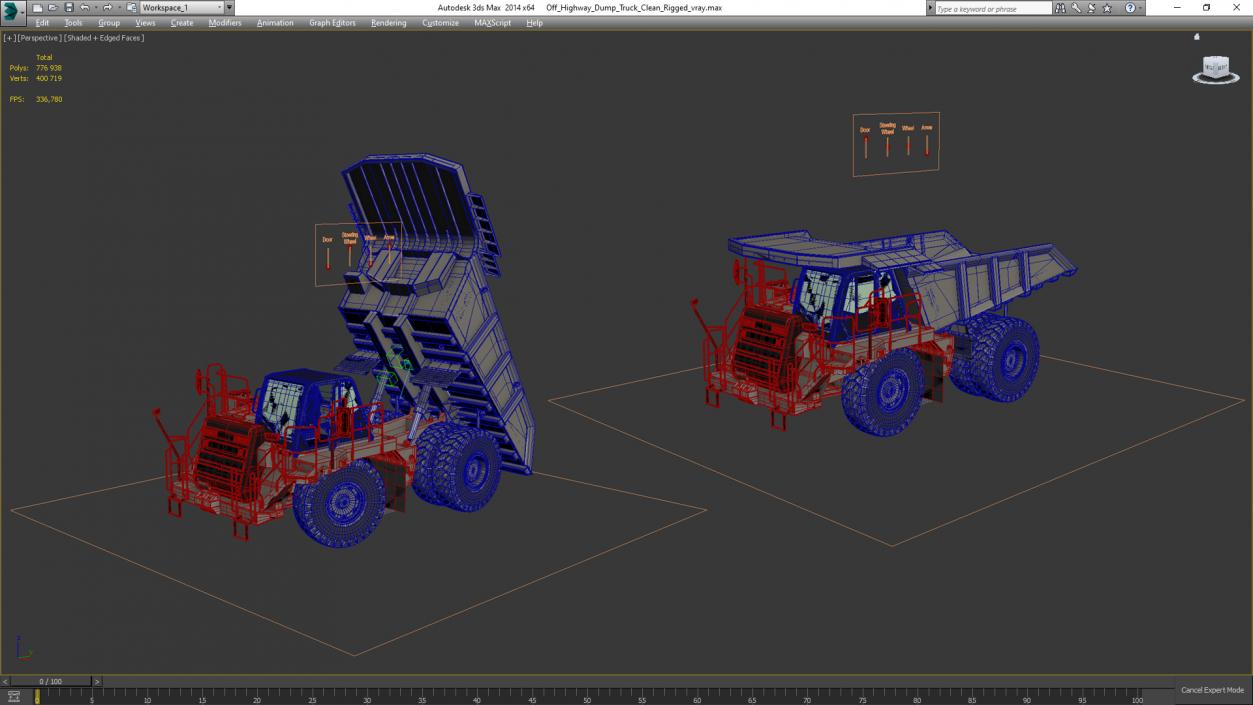 3D model Off Highway Dump Truck Clean Rigged