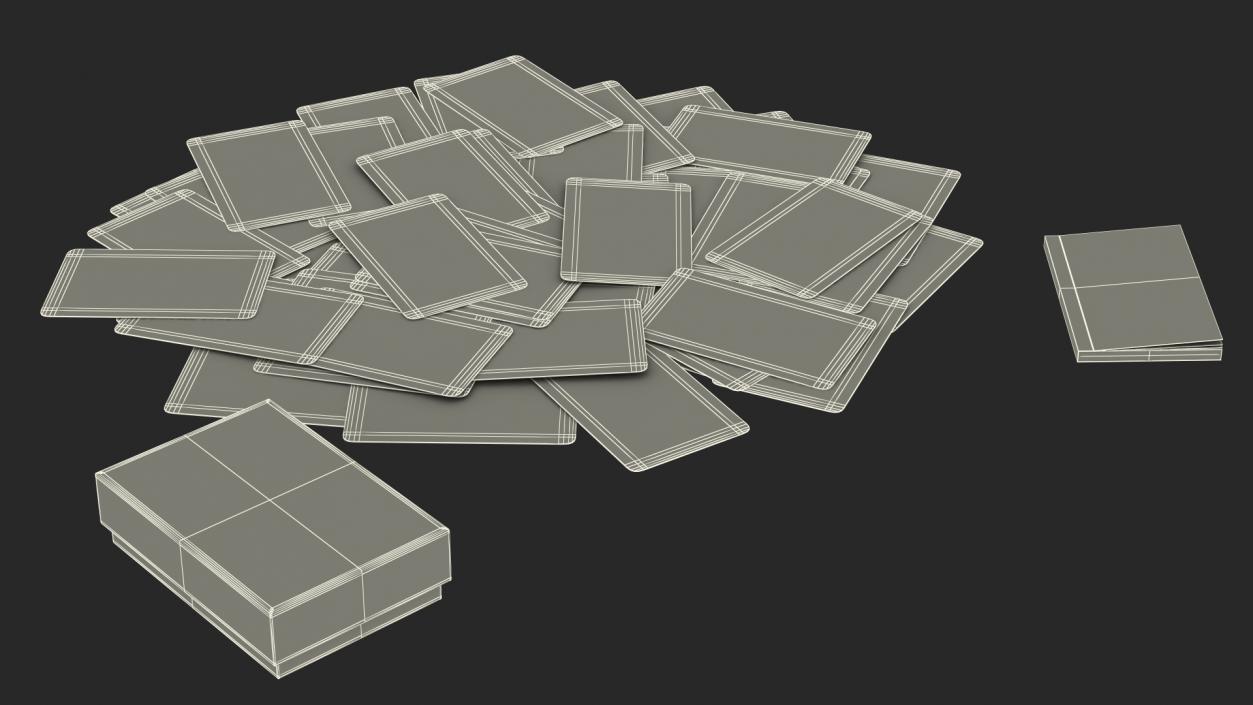 Black Tarot Cards Scattered 3D