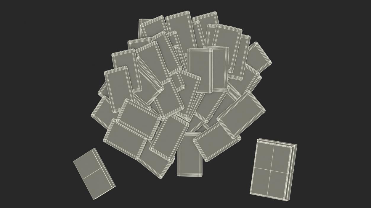 Black Tarot Cards Scattered 3D