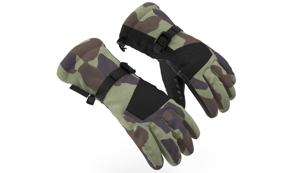 Winter Snowboard Ski Mens Gloves Camo 3D