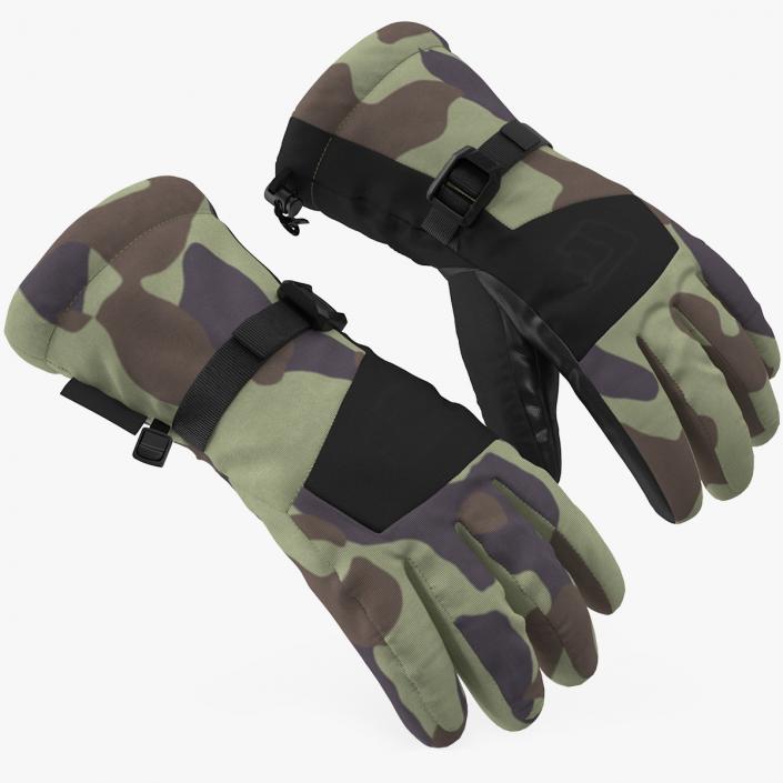 Winter Snowboard Ski Mens Gloves Camo 3D