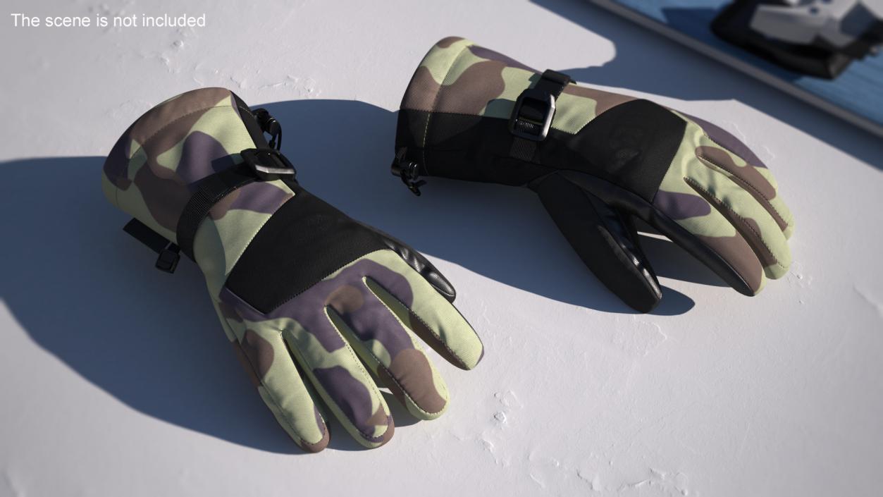 Winter Snowboard Ski Mens Gloves Camo 3D