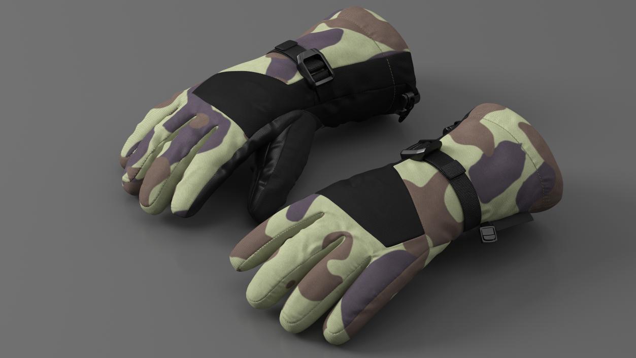 Winter Snowboard Ski Mens Gloves Camo 3D