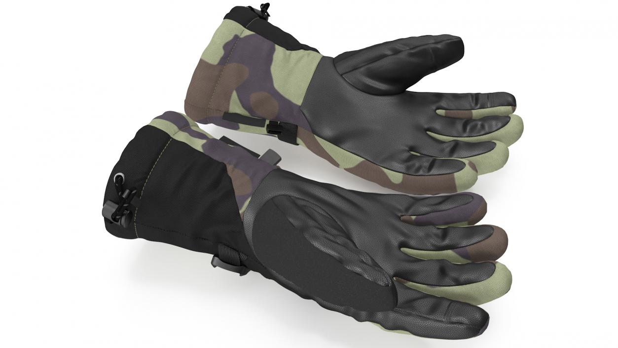 Winter Snowboard Ski Mens Gloves Camo 3D