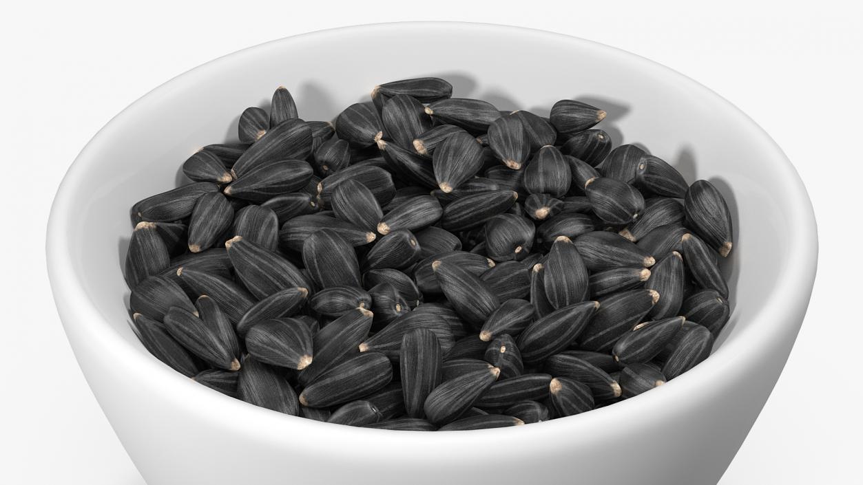 Full Bowl of Black Sunflower Seeds 3D model