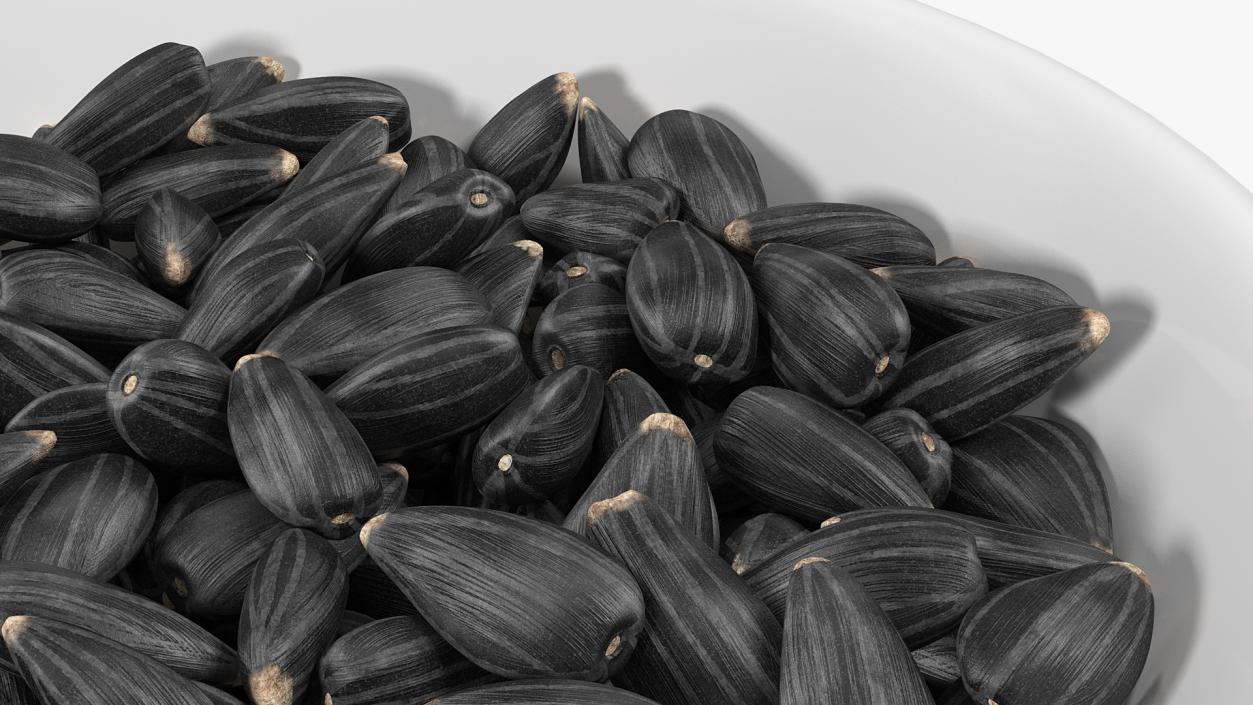 Full Bowl of Black Sunflower Seeds 3D model