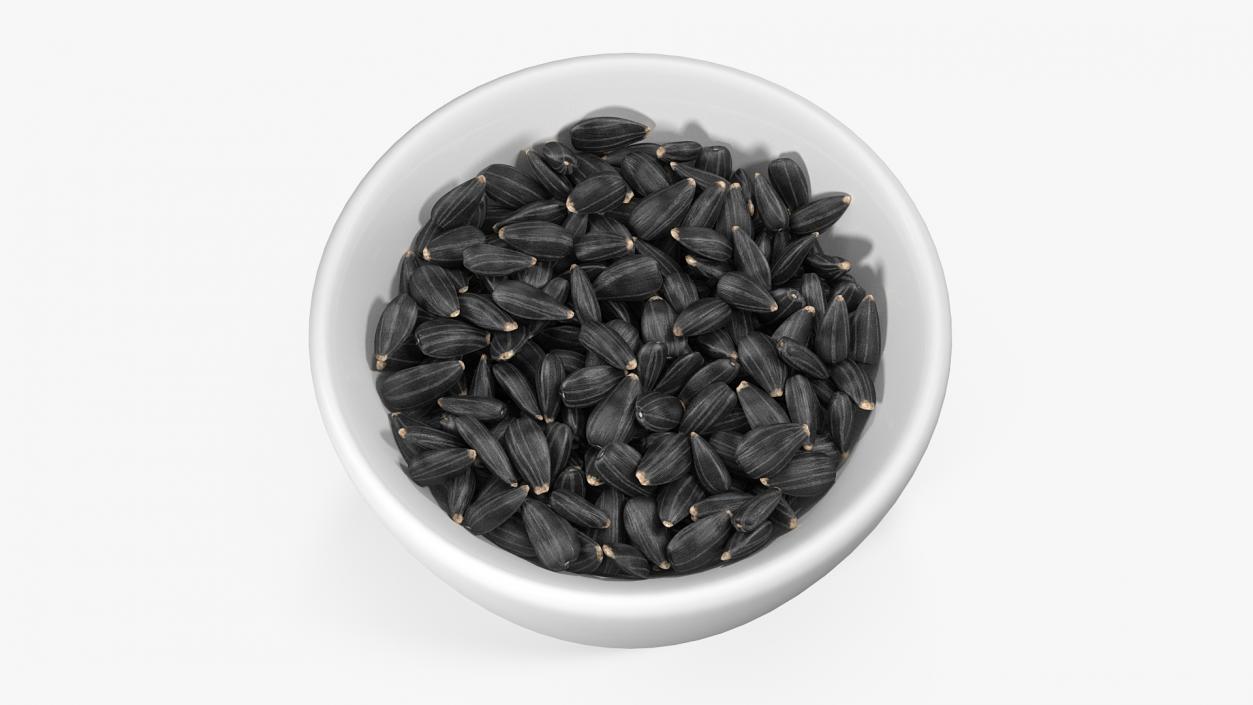 Full Bowl of Black Sunflower Seeds 3D model