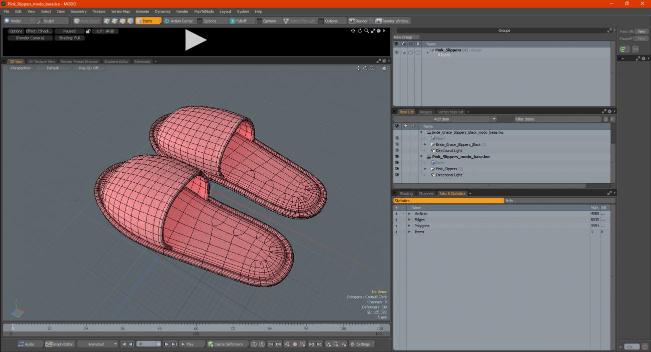 3D Pink Slippers model