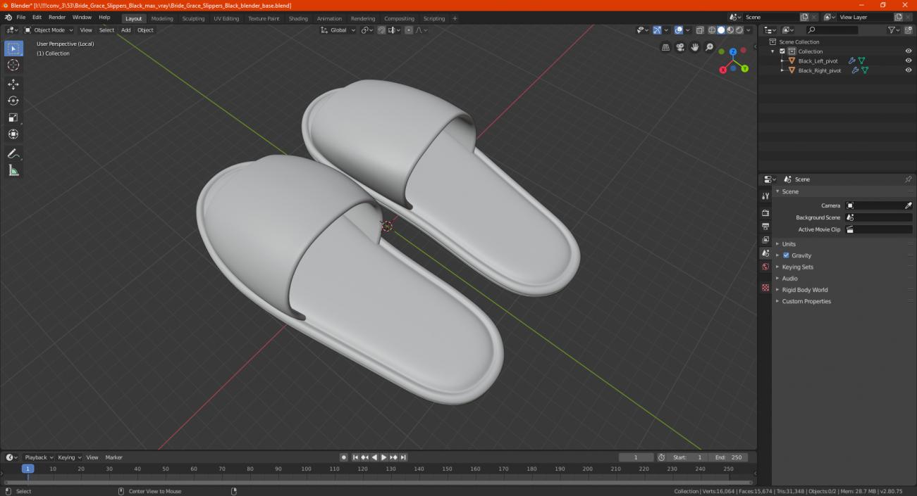 3D Pink Slippers model