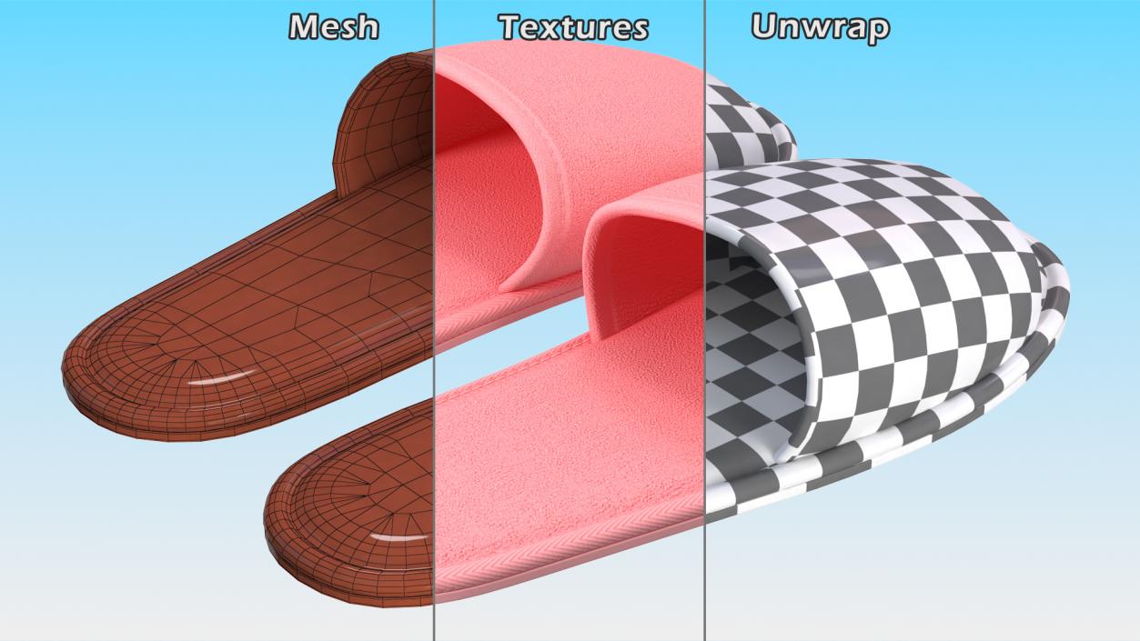 3D Pink Slippers model