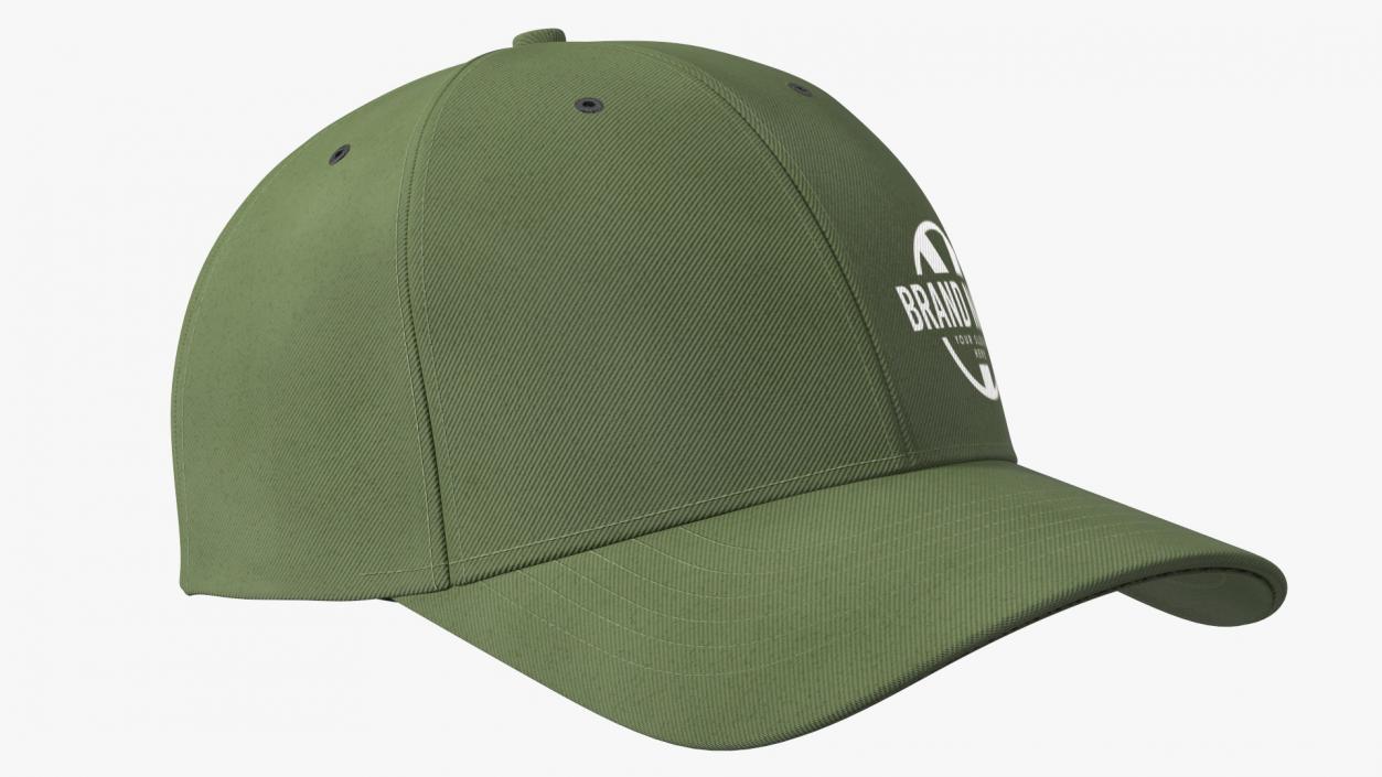 Cap Cotton Olive Your Brand 3D