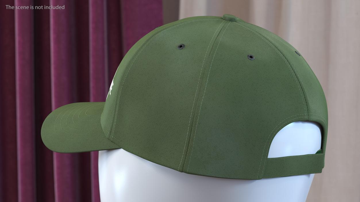 Cap Cotton Olive Your Brand 3D