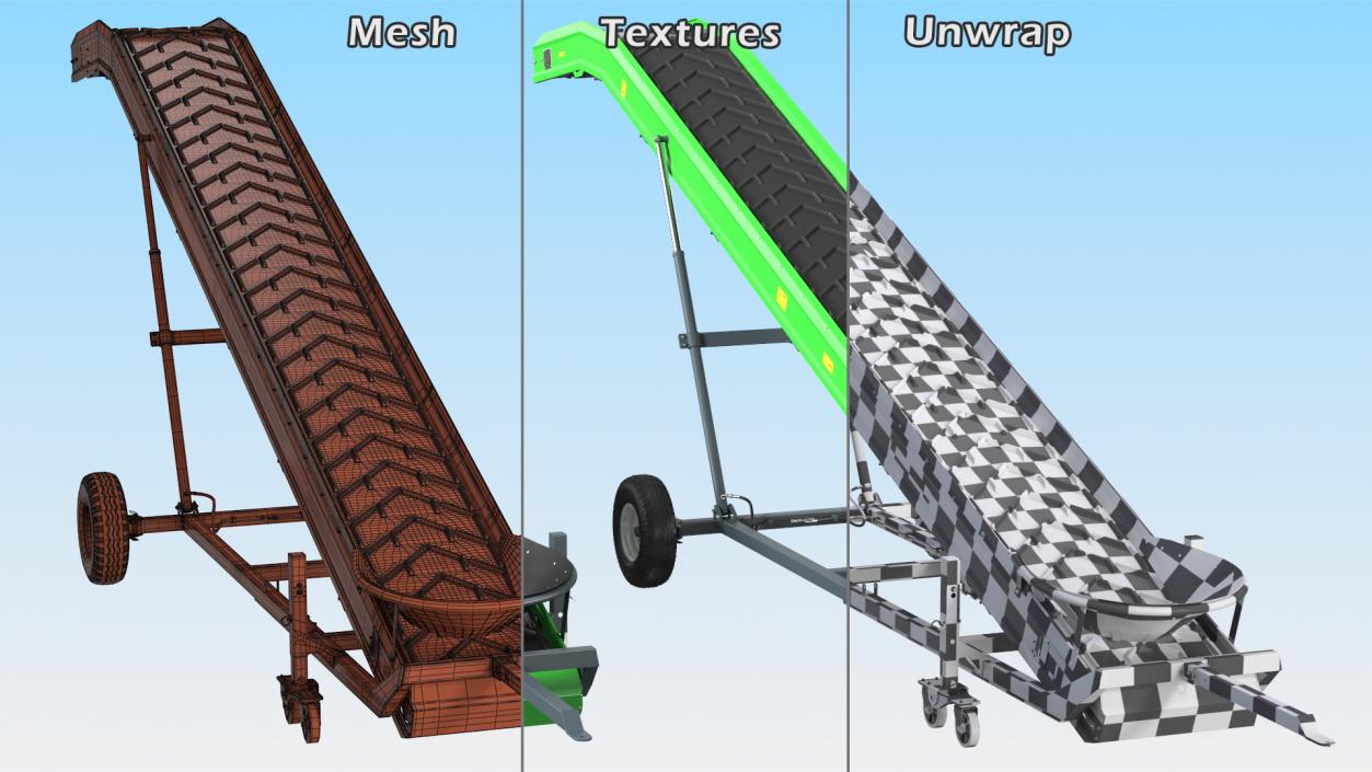 Farm Conveyor Belt System Rigged 3D