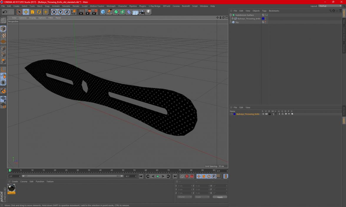 3D Bullseye Throwing Knife model