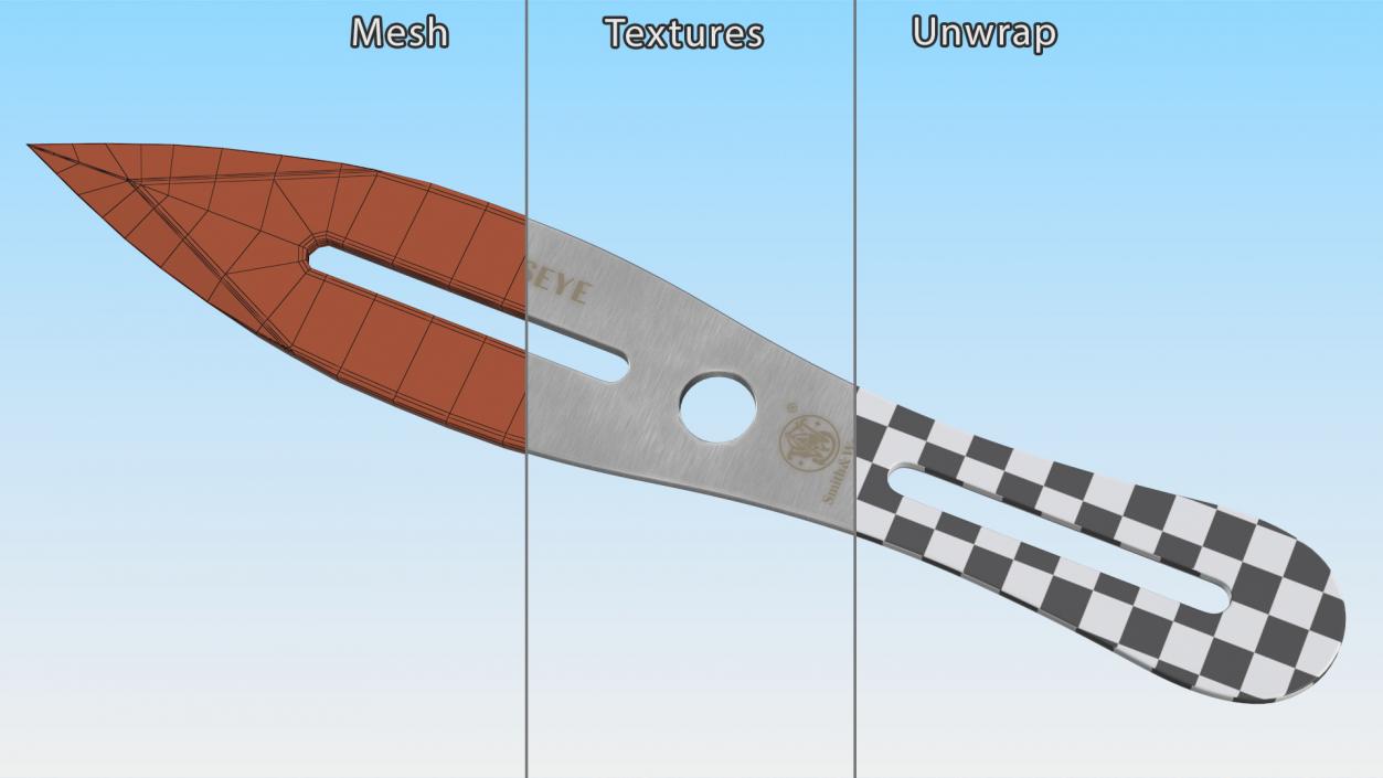 3D Bullseye Throwing Knife model