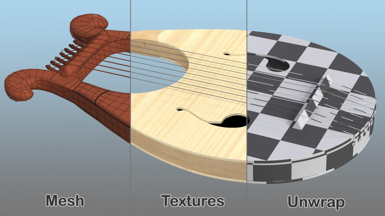 3D model Traditional Stringed Instruments Collection 5