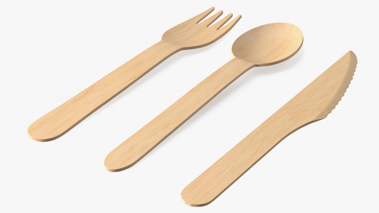 3D model Disposable Wooden Cutlery