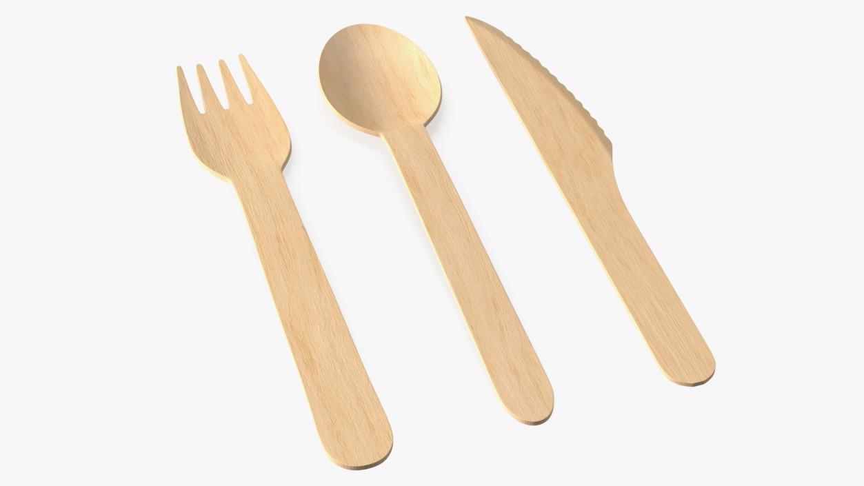 3D model Disposable Wooden Cutlery