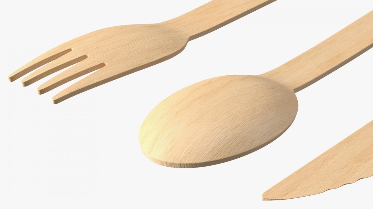 3D model Disposable Wooden Cutlery