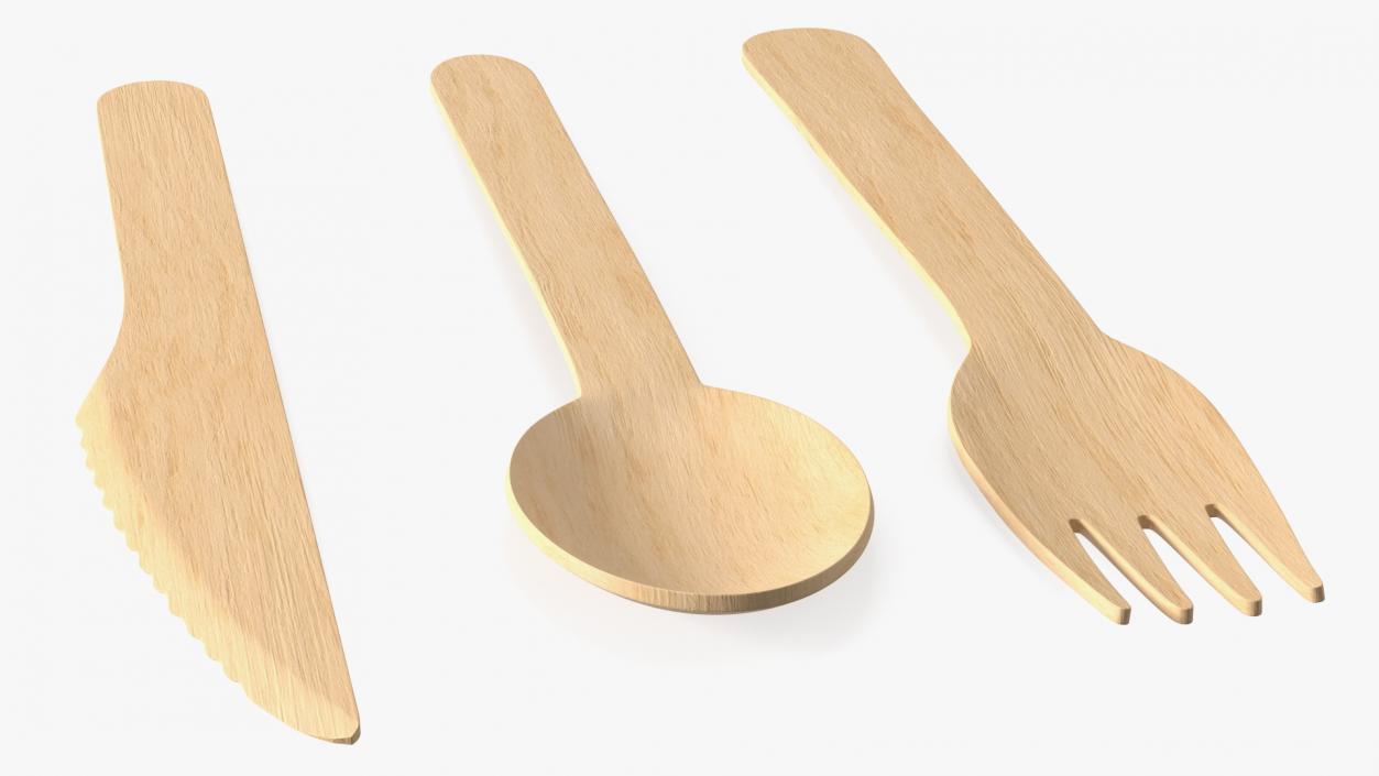 3D model Disposable Wooden Cutlery