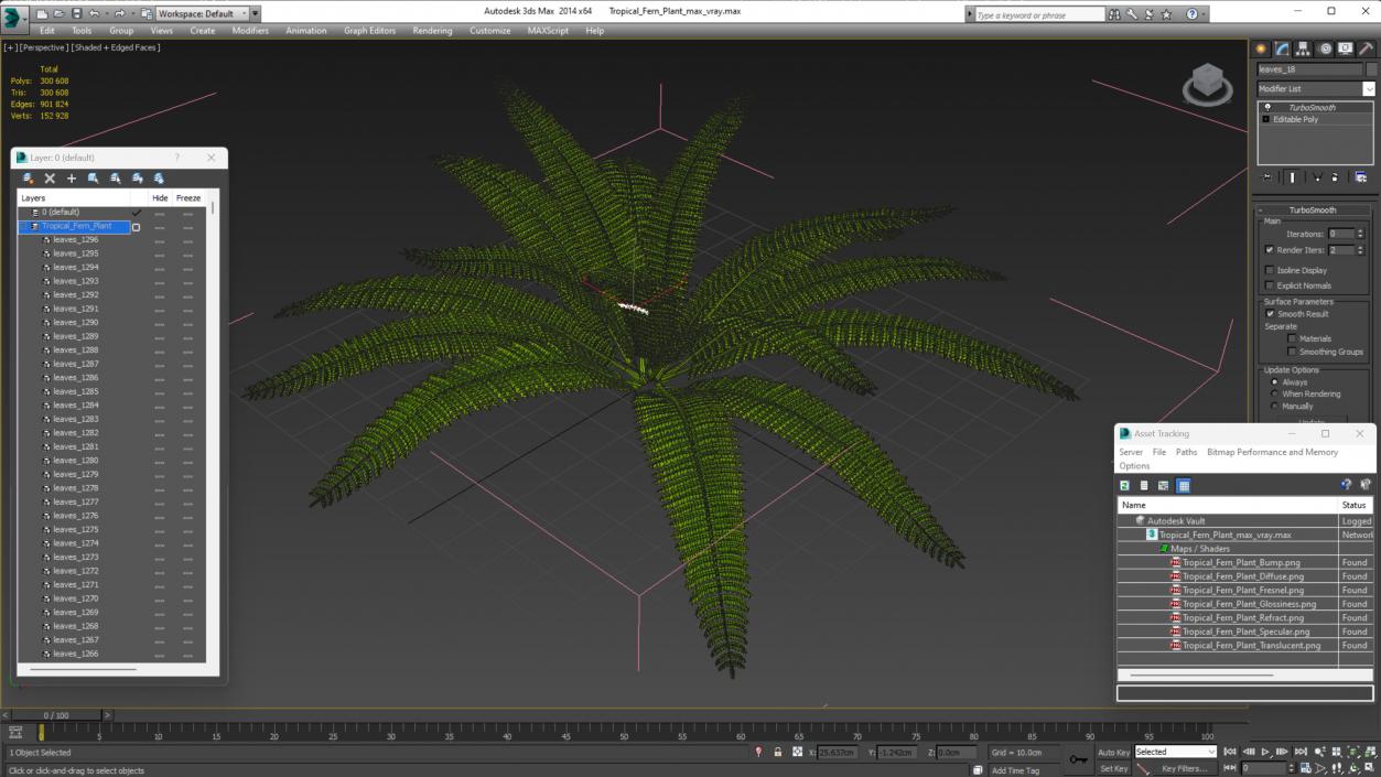 Tropical Fern Plant 3D model