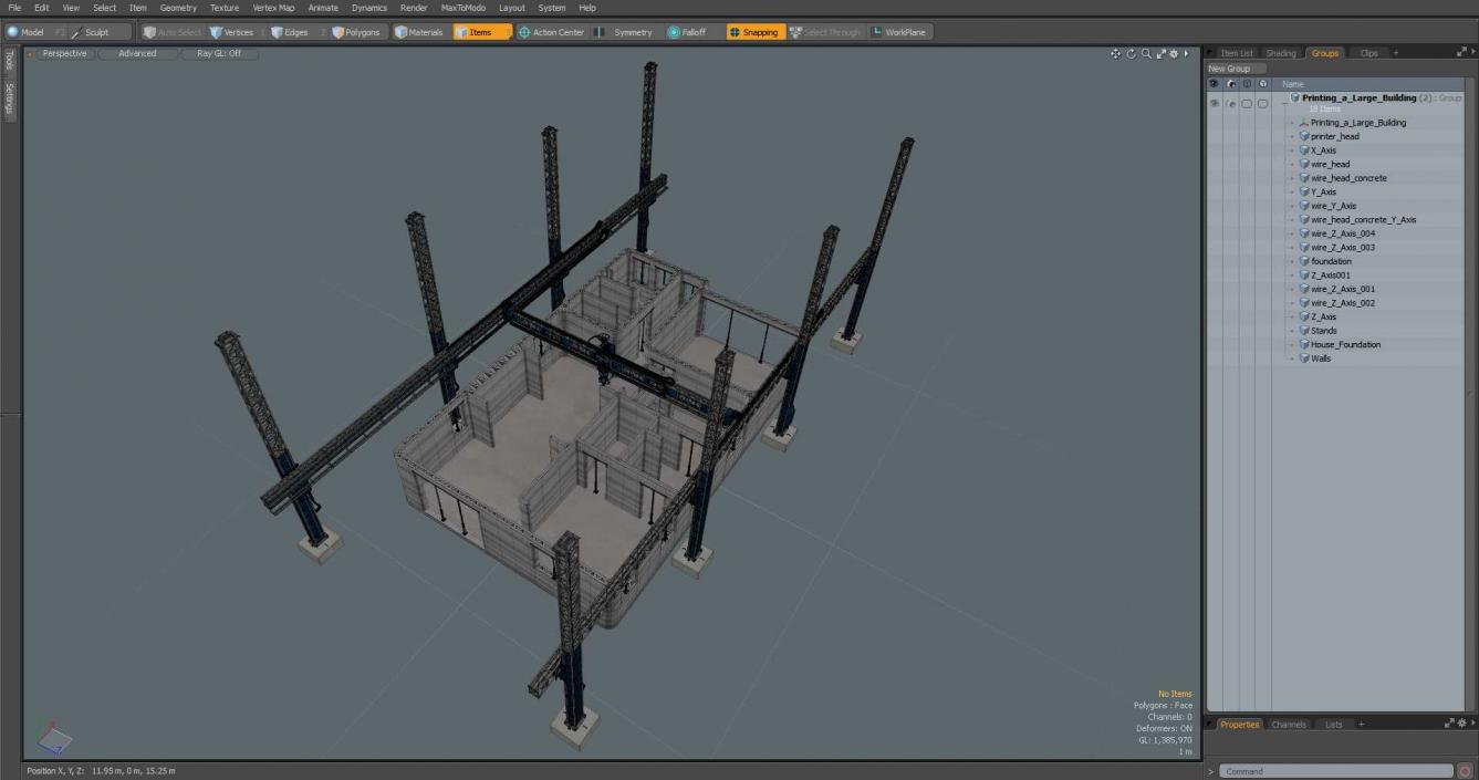 3D model Printing a Large Building