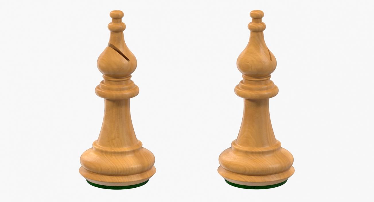 Wooden Chess Bishop 3D model