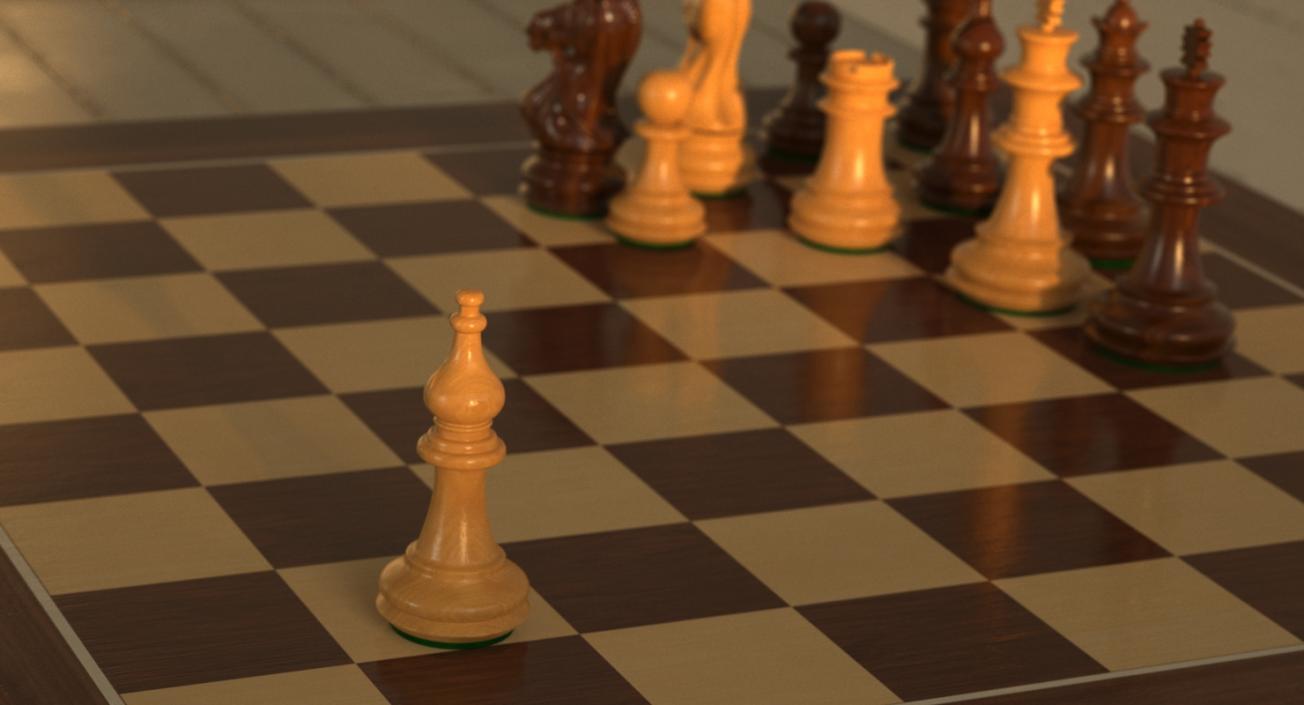 Wooden Chess Bishop 3D model