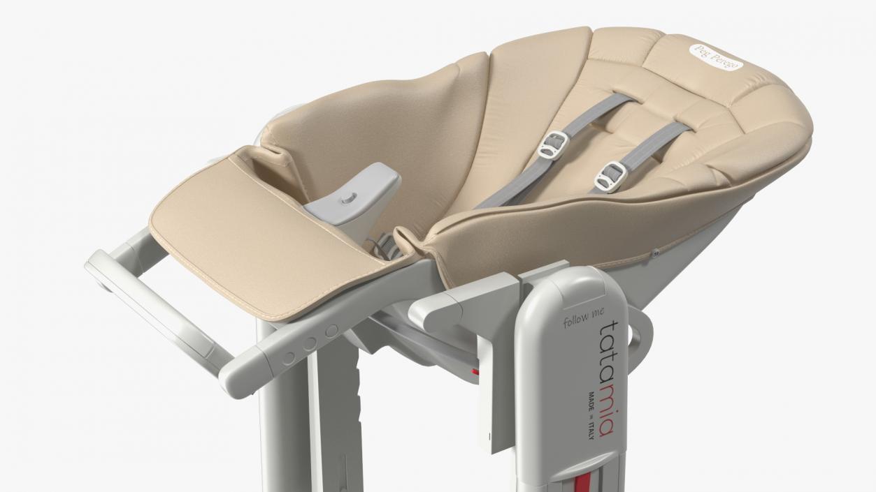 3D Baby High Chair Peg Perego Horizontal Beige model