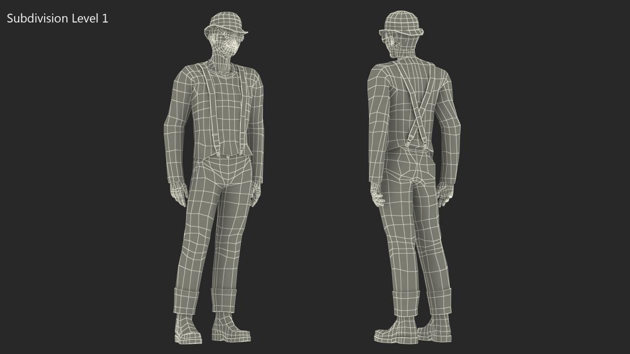 3D Fashionable Chinese Man model