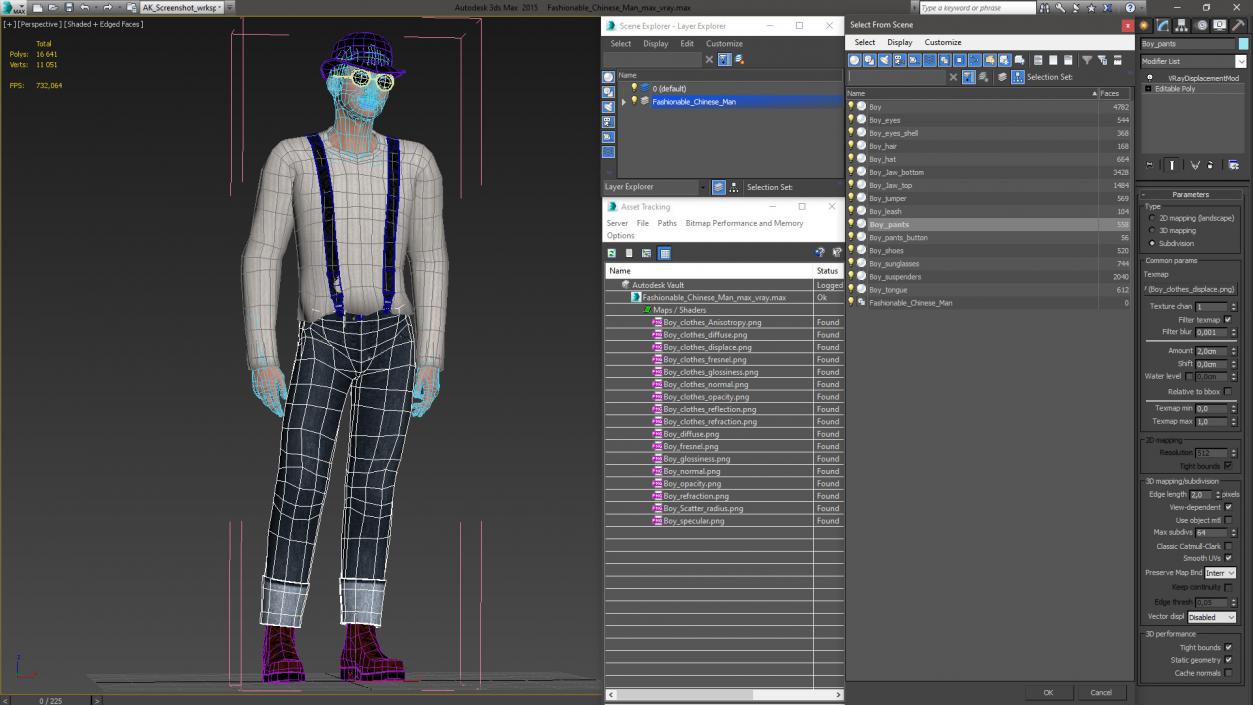 3D Fashionable Chinese Man model