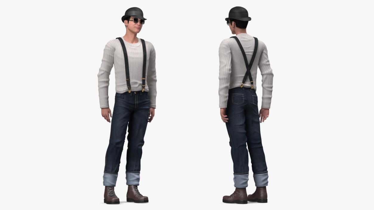 3D Fashionable Chinese Man model