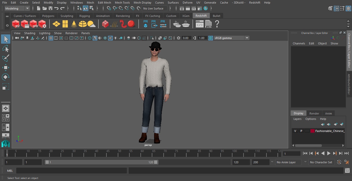 3D Fashionable Chinese Man model