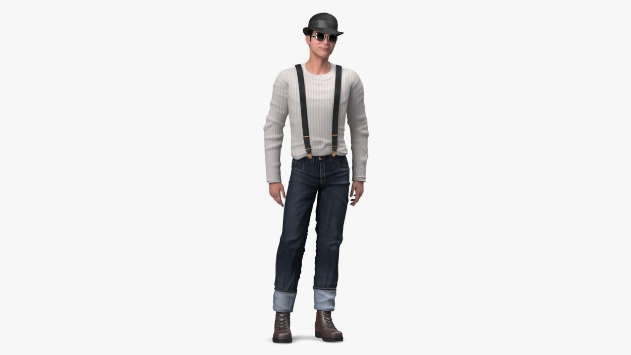 3D Fashionable Chinese Man model