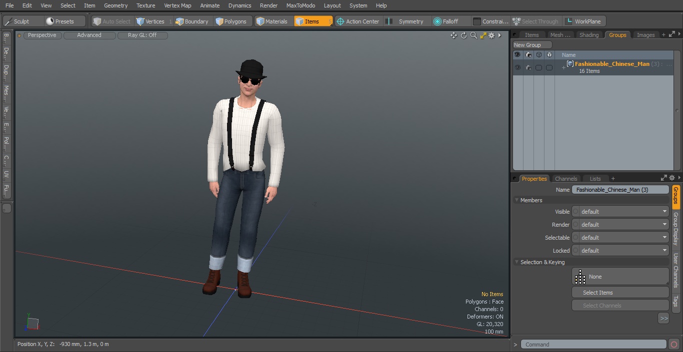 3D Fashionable Chinese Man model