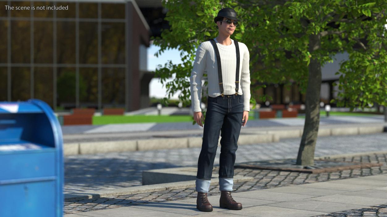 3D Fashionable Chinese Man model