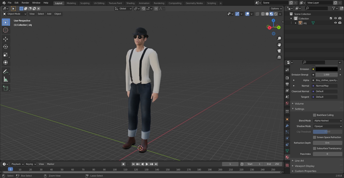 3D Fashionable Chinese Man model