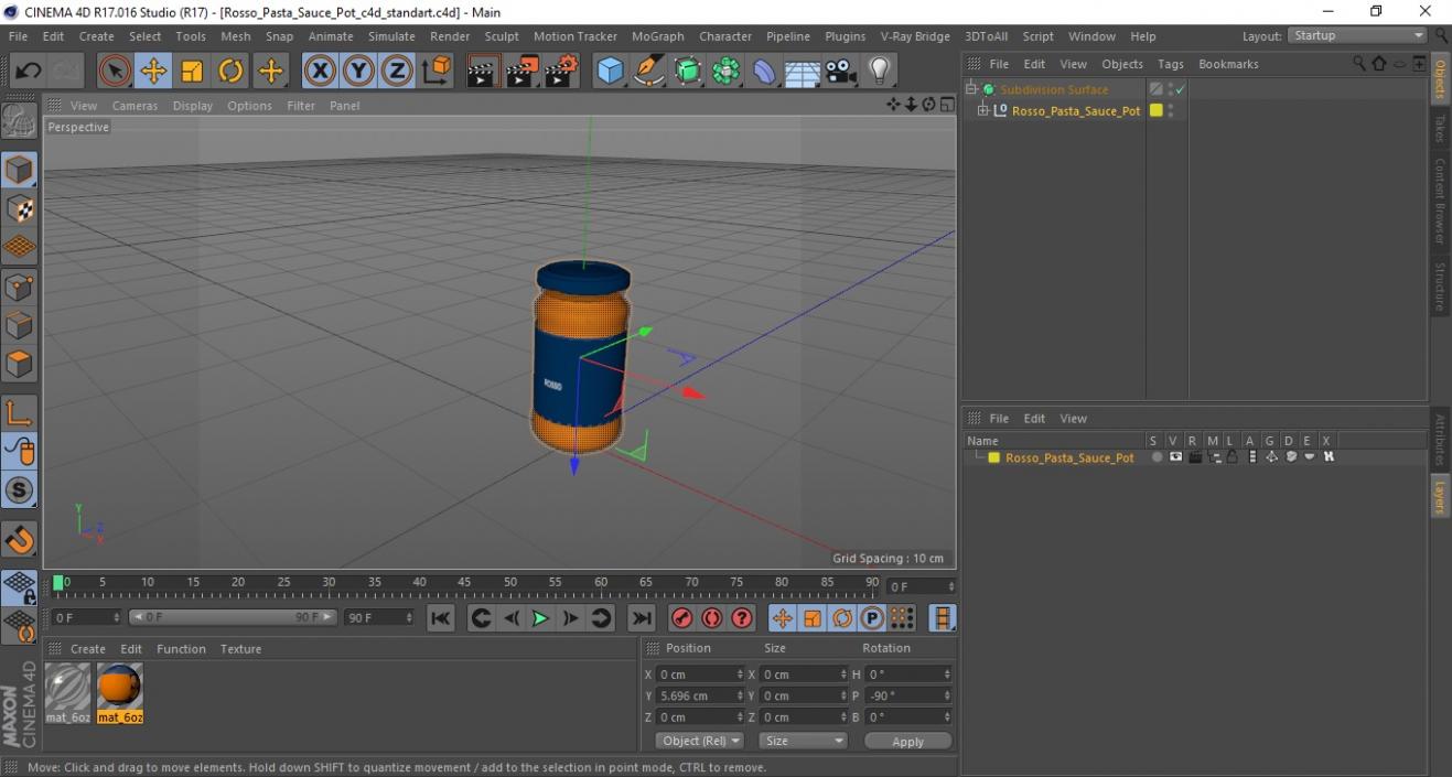 3D Rosso Pasta Sauce Pot