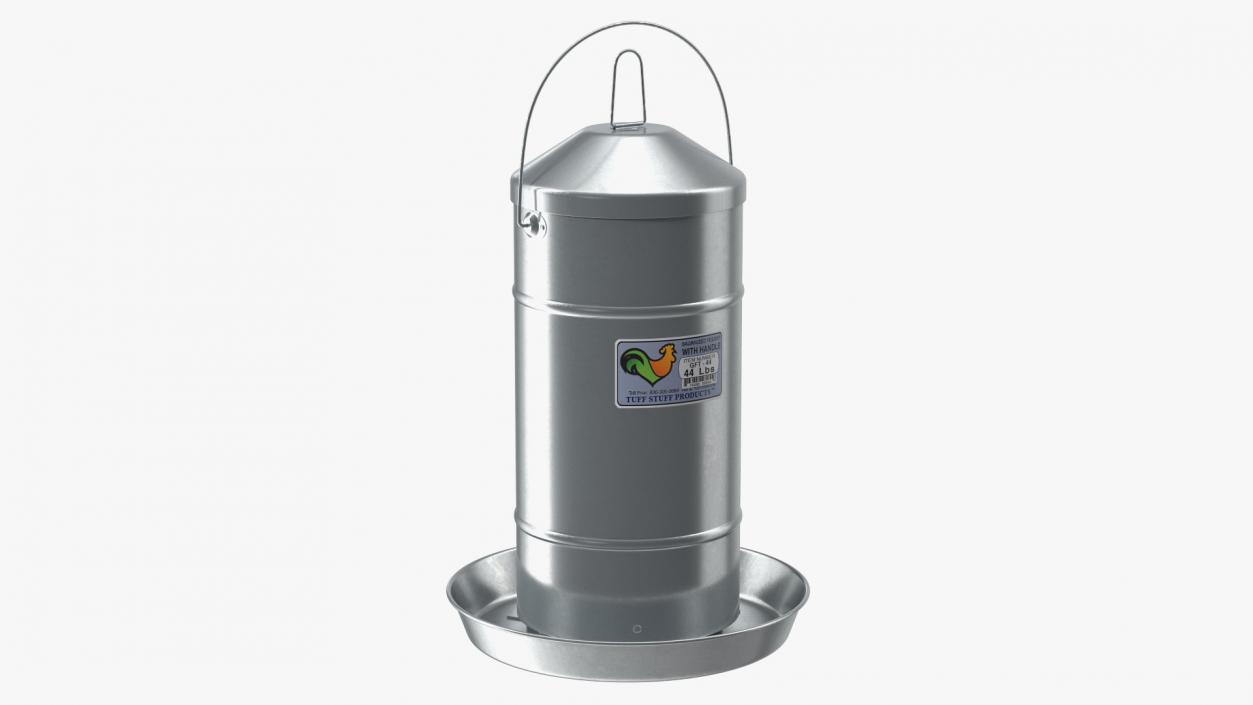 Tuff Stuff Galvanized Poultry Feeder 44Lbs 3D