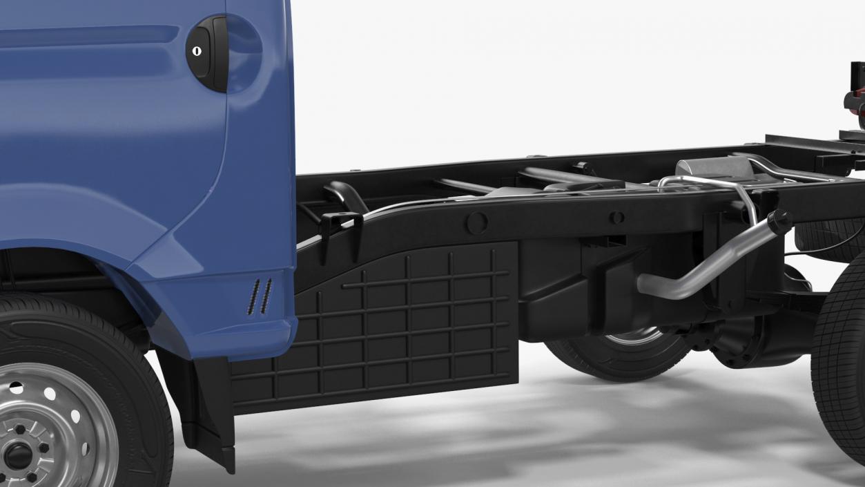 Small Truck Bare Chassis Blue 3D model