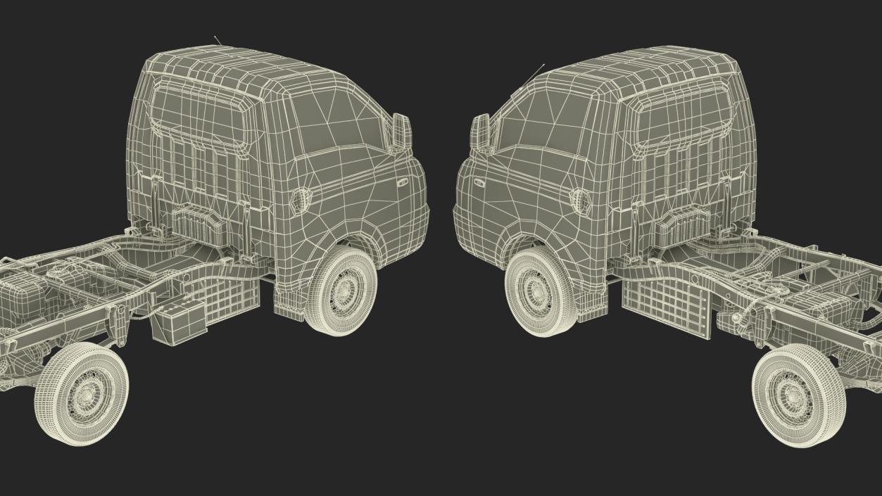 Small Truck Bare Chassis Blue 3D model