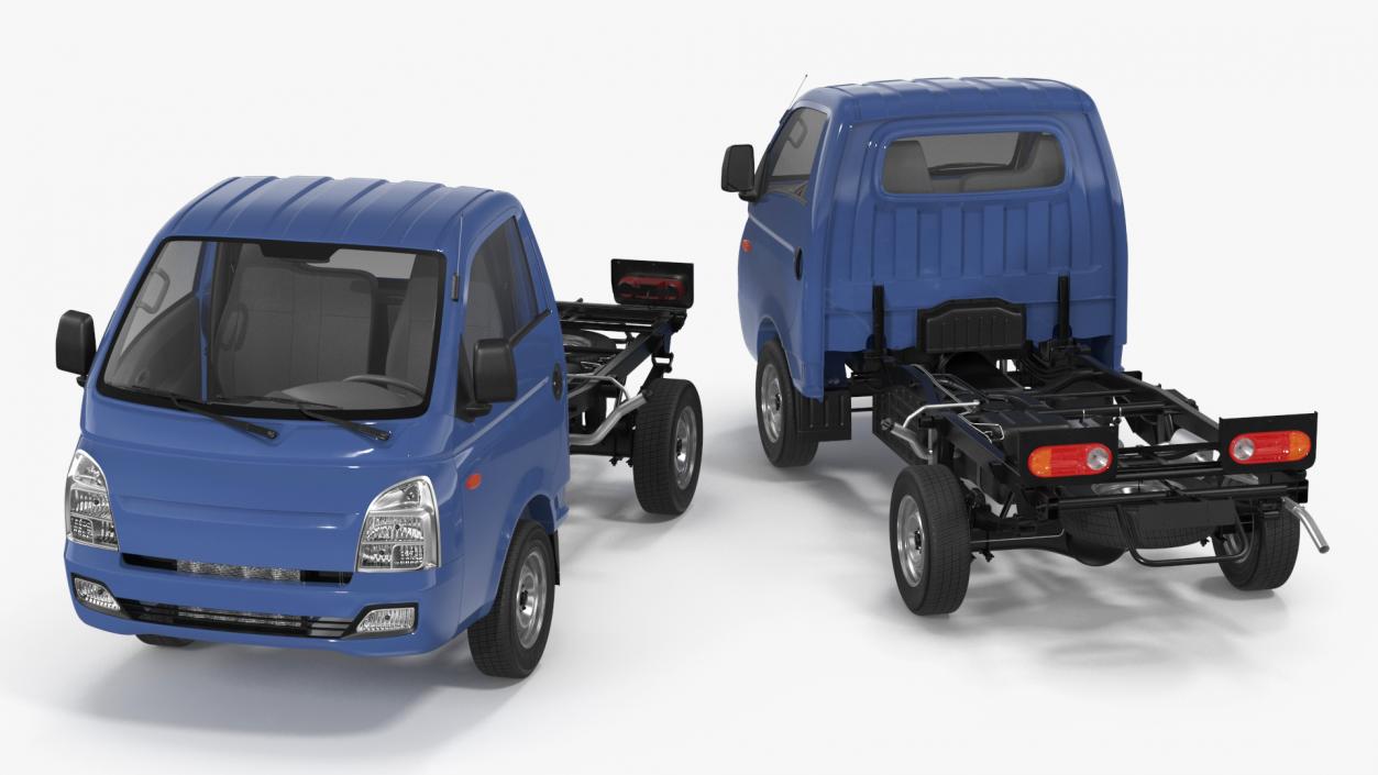 Small Truck Bare Chassis Blue 3D model