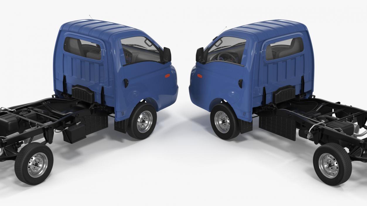 Small Truck Bare Chassis Blue 3D model