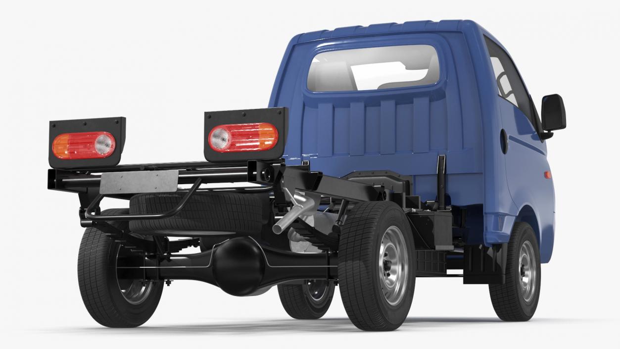 Small Truck Bare Chassis Blue 3D model