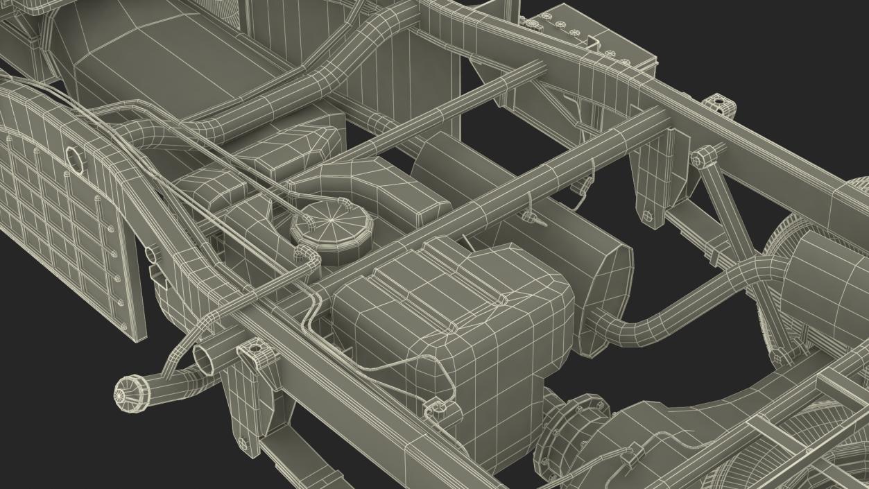 Small Truck Bare Chassis Blue 3D model